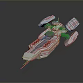Futuristic Spaceship 3D Model With White Mechanical Structure And Detailed Sci-Fi Design