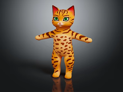 Modern Cat Kitten Flower Cat Domestic Cat 3d model Modern Cat Kitten Flower Cat Domestic Cat 3d model