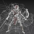 Skeleton Archer Game And Movie Character With Tattered Clothing Bow And Arrows