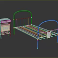 Modern Metal Frame Single Bed with Sleek Nightstand and Storage Drawer in Minimalist Design