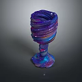 Colorful Swirled Glittery Resin Decorative Cup With Purple Blue Pink Hues