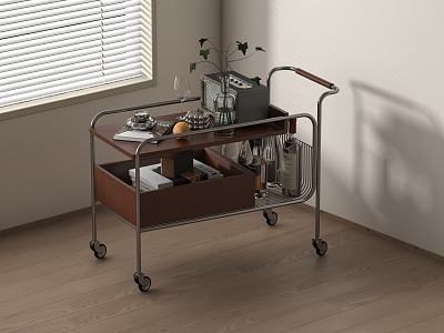 Modern Shelf Side Trolley 3d model