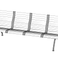Sturdy Public Bench With Metal Frame And Wooden Slats For Outdoor Spaces