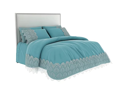 Light Luxury Double Bed 3d model