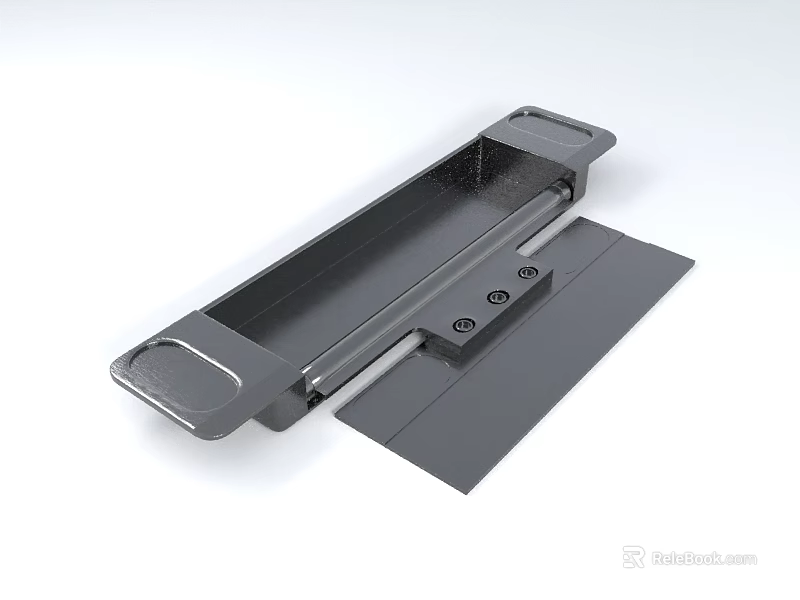 Black Metal Sliding Drawer Component With Smooth Slide And Mounting Holes 3d model 
