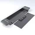 Black Metal Sliding Drawer Component With Smooth Slide And Mounting Holes