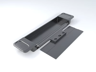 Black Metal Sliding Drawer Component With Smooth Slide And Mounting Holes 3d model