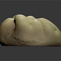 Soft Fluffy White Steamed Bun With Pleated Top On Dark Surface 3d model