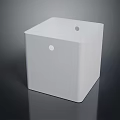 Sleek Modern White Cube Shaped Sink With Two Functional Holes For Daily Use