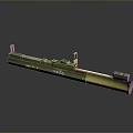 Industrial Mechanical Component With Elongated Metal Structure Support Brackets And Surface Details