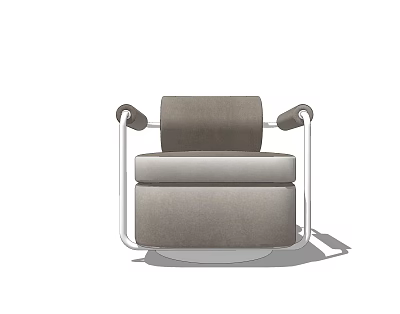 Modern Single Sofa With Upholstered Seat Metal Frame And Armrests Design 3d model