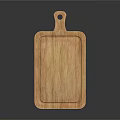 Wooden Cutting Board With Smooth Surface And Handle For Kitchen Use 3d model