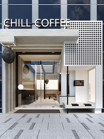 Modern coffee shop 3d model