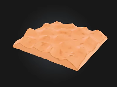 Three Dimensional Orange Microtopography Model With Square Shape And Undulating Textured Surface 3d model