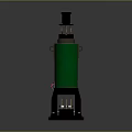 Industrial Green Cylindrical Device With Black Base Top Structure And Red Components 3d model