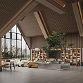 modern library 3d model