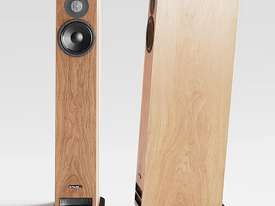 Wooden Floor Standing Speakers Premium Audio Equipment For Modern Home Use 3d model
