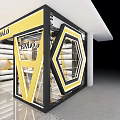 BALO Mall Store with Yellow Black Storefront Glass Entrance Chairs and Shelves
