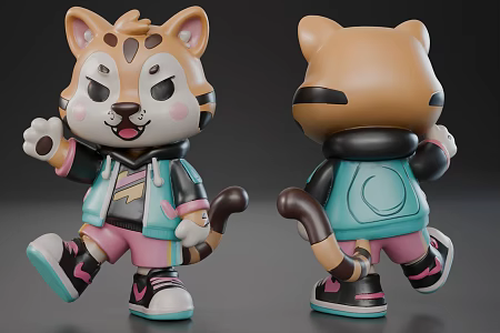 Tide Play Little Tiger Hand Ornaments 3d model
