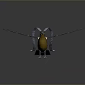 Blue Mechanical Bird With Detailed Feather Like Wings And Glowing Blue Lines