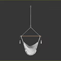 Practical Hanging Storage Net For Home Use With White Mesh Orange Rod And Tassels
