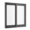 Modern Black Frame Swing Door With Transparent Glass Panel Design 3d model