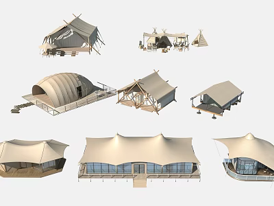 Camping tents Modern tents 3d model