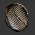 Handcrafted Decorative Storage Basket With Geometric Patterns And Brown Black Design