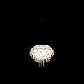 Elegant Sparkling Crystal Chandelier Featuring Hanging Crystals And Illuminated Lights