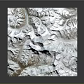 Garden Landscape Design With 3D Terrain Modeling Mountain Snowy Rocky And Water Elements