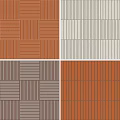Stylish Wall Paneling With Vertical Horizontal Striped Patterns And Multiple Color Choices 3d model