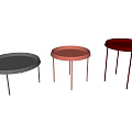 Modern Round Coffee Tables With Multiple Colors And Slim Leg Design 3d model
