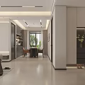 Modern Living and Dining Room Interior With Sofa Coffee Table And Pendant Light Decor
