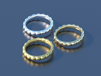 Gold and Silver Bracelet Jewelry 3d model