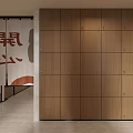 Modern Minimalist Office Reception With Wooden Counter And Pendant Lights