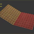 Red Tiles In Wavy Arrangement With Curved Layout Design Details