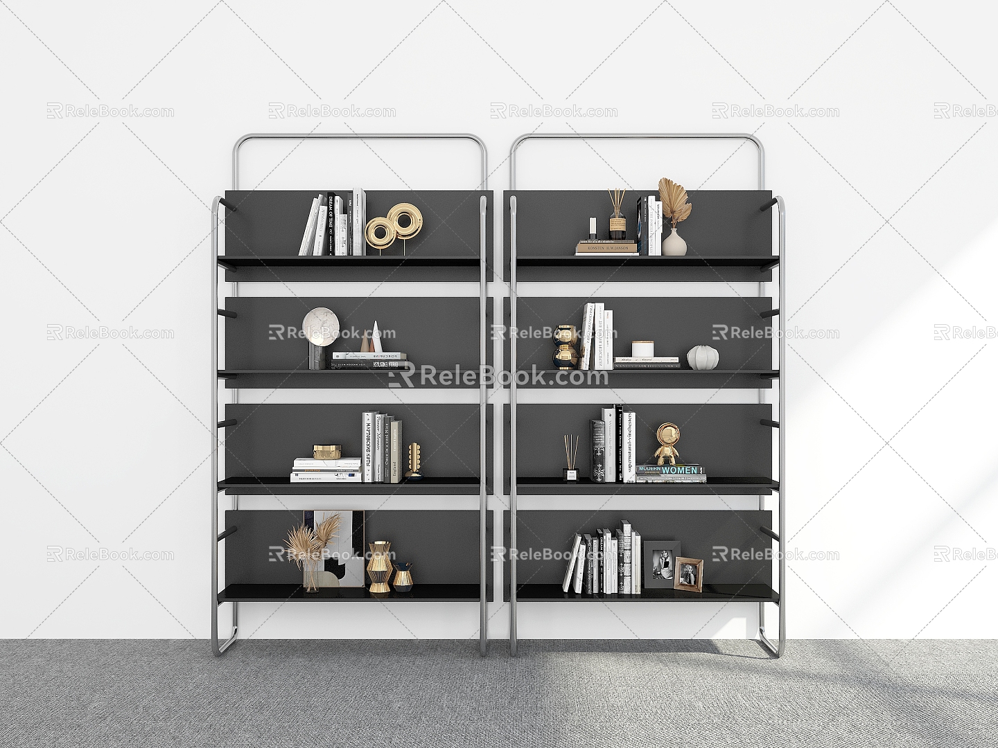 Modern Bookshelf Floor Bookshelf Storage Rack Display Rack Decorative Shelf Bookshelf 3d model