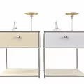 Modern Bedside Tables With Metal Frame Drawer Different Colors And Table Lamps