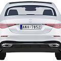 White Mercedes Luxury Sedan With Modern Design Black Roof And LED Headlights