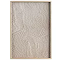 Abstract Textured Decorative Wall Art With Wooden Frame And Beige Tones