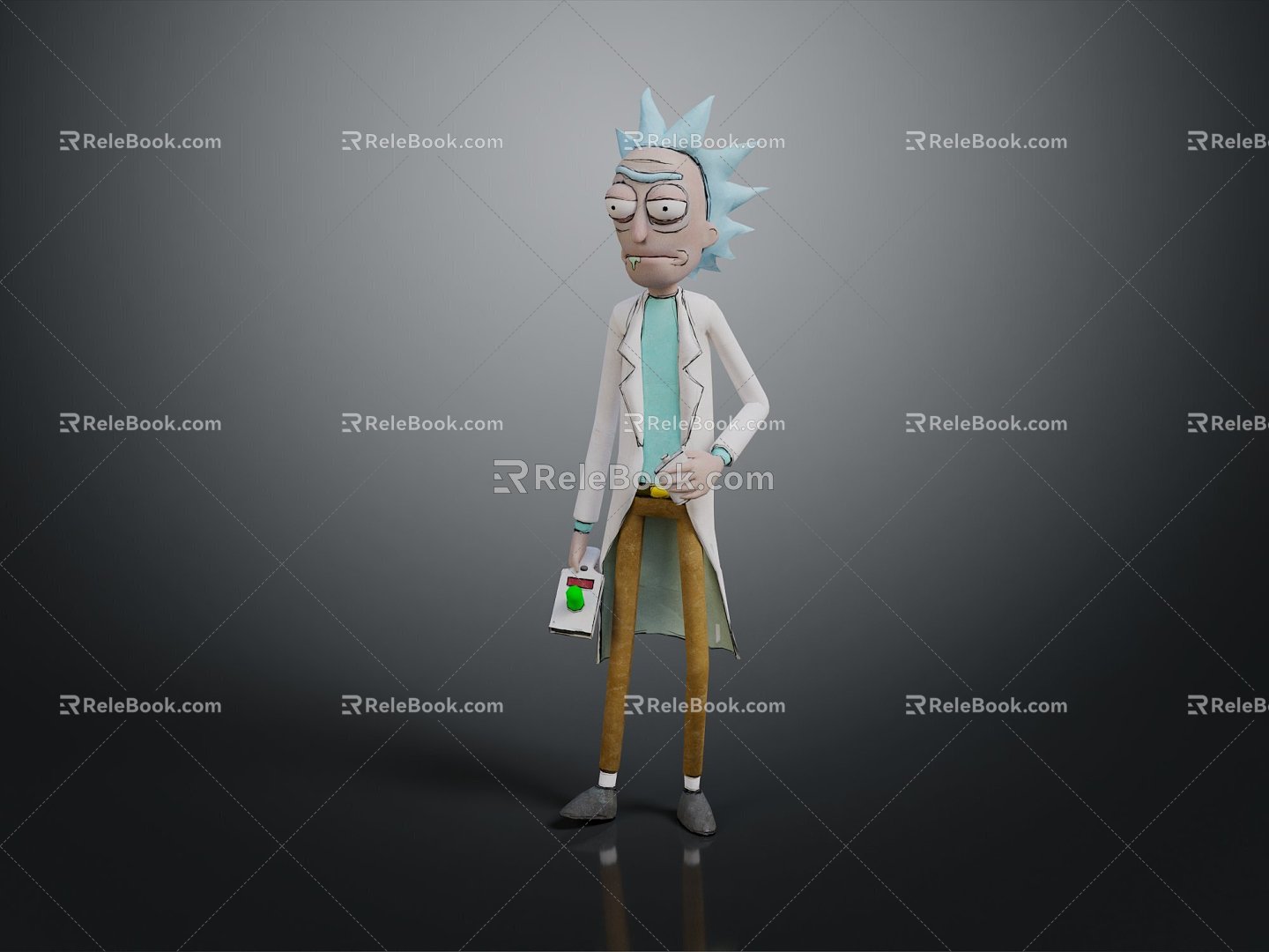 Modern Game Character Man Elderly Doctor Scientist model