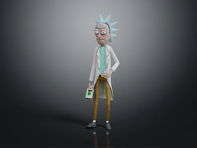 Modern Game Character Man Elderly Doctor Scientist 3d model