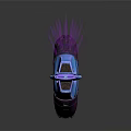 Futuristic Spiked Purple Blue Weapon With Glowing Components And Sleek Structure