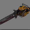 Heavy Duty Industrial Chainsaw Equipment With Yellow Body Metal Frame And Worn Saw Chain