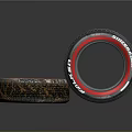 Bridgestone Car Tire With Red Ring Design And Tread Pattern Automotive Part 3d model