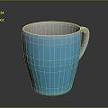 Blue Ceramic Mug With Smooth Surface And Comfortable Handle For Daily Use 3d model