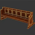 Elegant Red Wooden Bench With Detailed Carved Design Backrest And Armrests