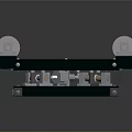 Mechanical Conveyor System With White Rollers On Black Metal Platform Structure 3d model