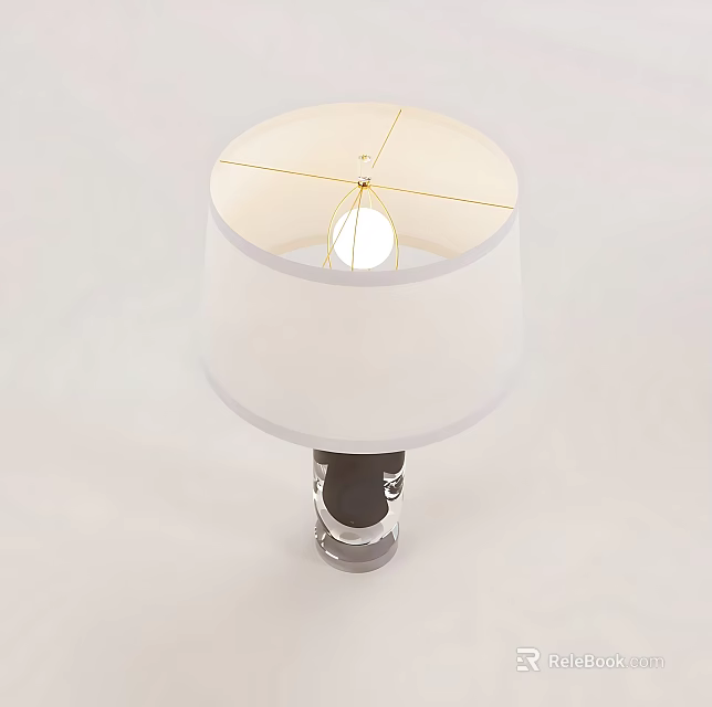 Modern Table Lamp With White Lampshade And Metal Base For Home Decoration 3d model 
