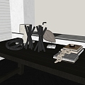 Modern Table Ornaments Combination Craft Table Lamp Books 3d model